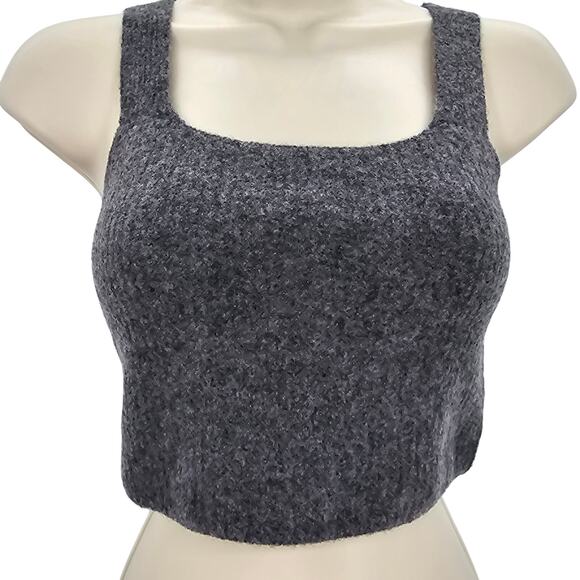 Everlane Woman size M The Cozy Stretch Tank Top Cropped Wool Blend Gray NEW - Picture 1 of 7